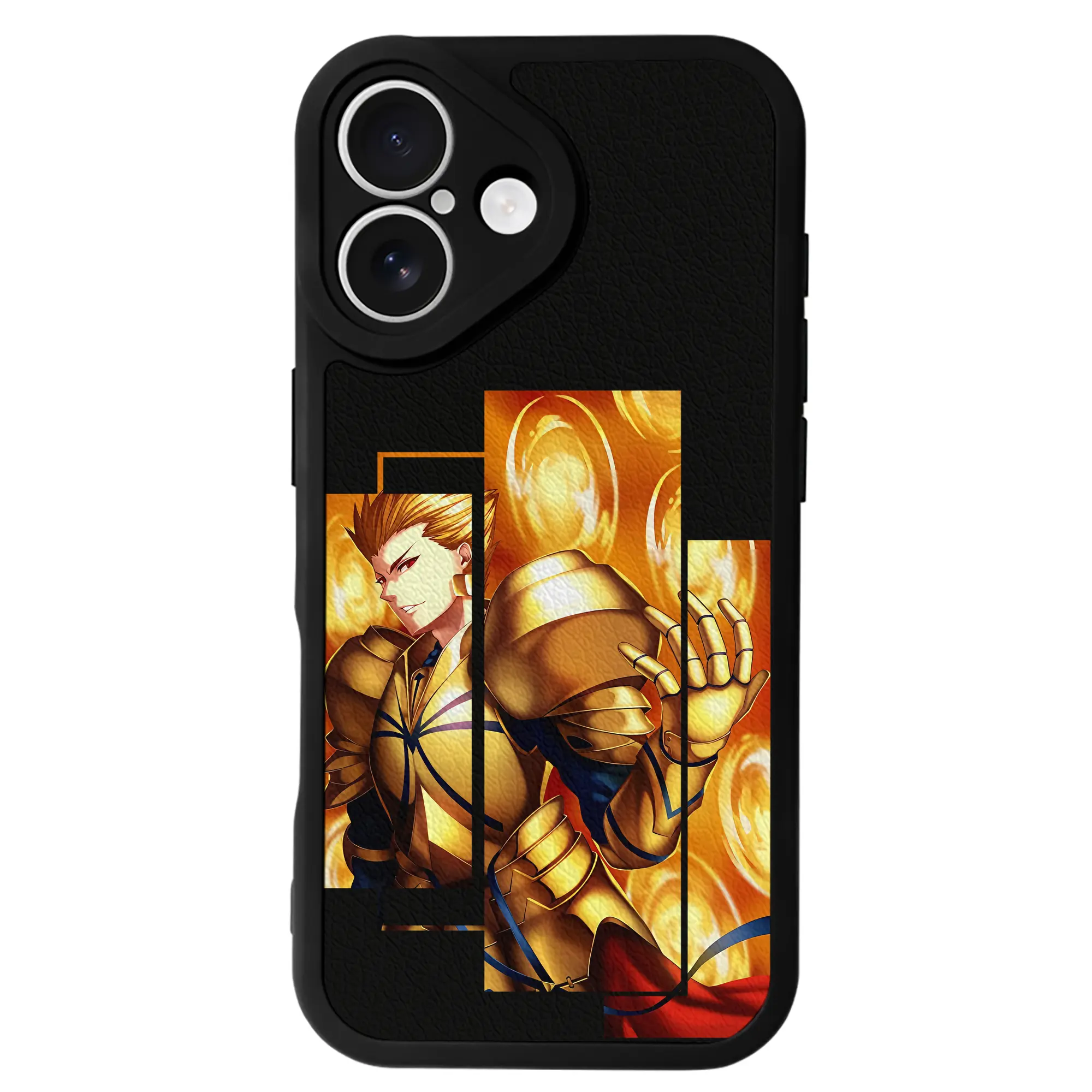 FGO グッズ,ギルガメッシュ - IPhone 16シリーズ対応 ・ シリコンスマホケース ・ レザー調 ・ 高精度フィット ・ 耐衝撃 ・ ワイヤレス充電対応 ・ 精密カット